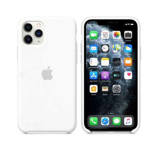 Чехол для Apple iPhone 11 Pro Silicone Case White (MWYQ3FE/A) в Евросеть