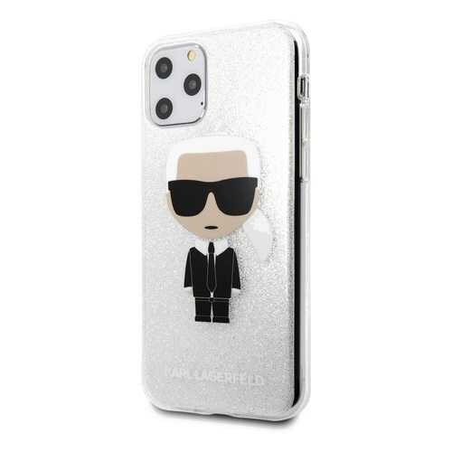 Чехол Karl Lagerfeld TPU Collection Iconik для iPhone 11 Pro (Glitter Silver) в Евросеть