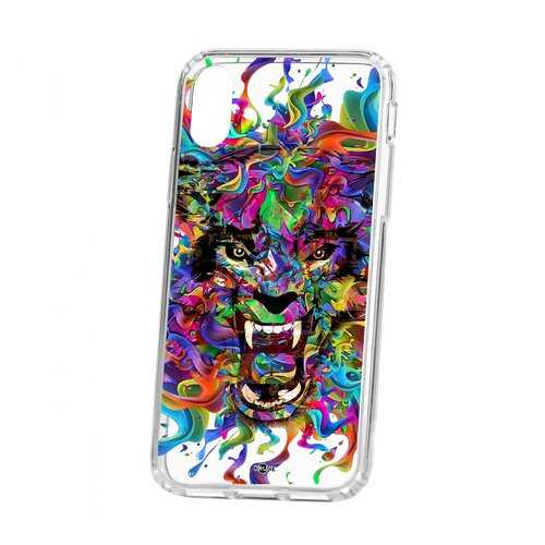 Чехол Kruche Apple iPhone X/XS Print Colored beast в Евросеть