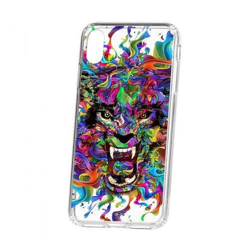 Чехол Kruche Apple iPhone XS Max Print Colored beast в Евросеть