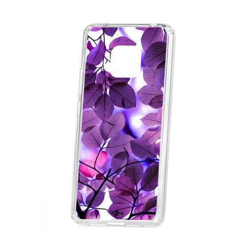 Чехол Kruche Huawei Mate 20 Pro Print Purple leaves в Евросеть