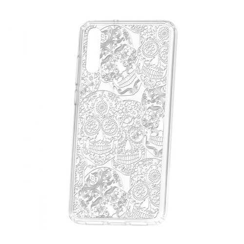 Чехол Kruche Huawei P20 Print Skull White в Евросеть