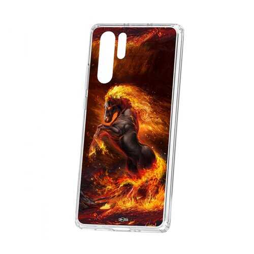 Чехол Kruche Huawei P30 Pro Print Конь огонь в Евросеть