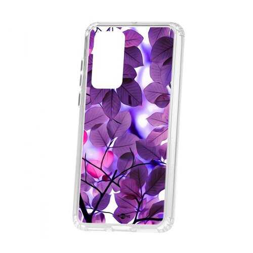 Чехол Kruche Huawei P40 Print Purple leaves в Евросеть