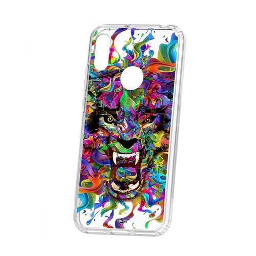 Чехол Kruche Huawei Y6 2019 Print Colored beast в Евросеть