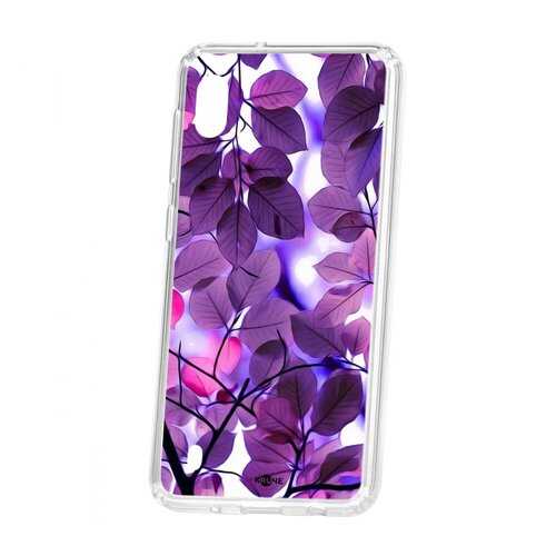 Чехол Kruche Samsung Galaxy A10 2019 Print Purple leaves в Евросеть