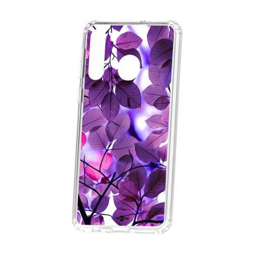 Чехол Kruche Samsung Galaxy A21 Print Purple leaves в Евросеть