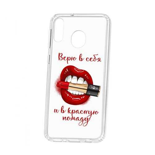 Чехол Kruche Samsung Galaxy M20 Print Red lipstick в Евросеть