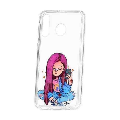 Чехол Kruche Samsung Galaxy M30 Print Pink Hair в Евросеть