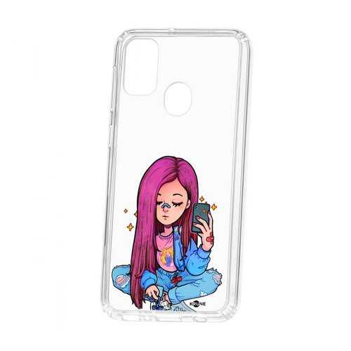 Чехол Kruche Samsung Galaxy M30S Print Pink Hair в Евросеть