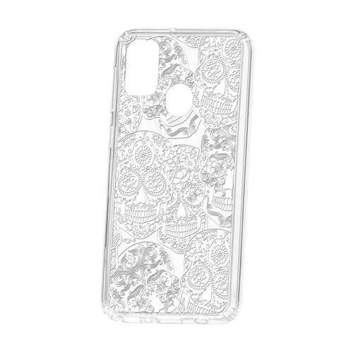 Чехол Kruche Samsung Galaxy M30S Print Skull White в Евросеть