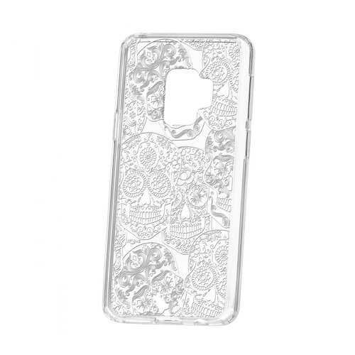 Чехол Kruche Samsung Galaxy S9 Print Skull White в Евросеть