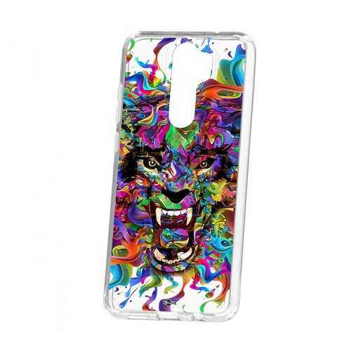 Чехол Kruche Xiaomi Redmi Note 8 Pro Print Colored beast в Евросеть