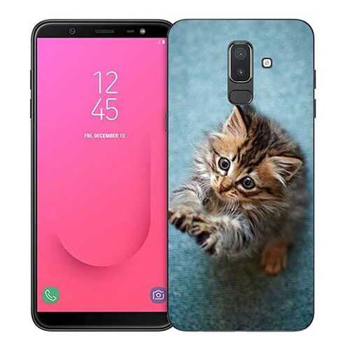 Чехол RE:PA для Samsung Galaxy J8 2018 (J810F) с принтом Котёнок на голубом в Евросеть