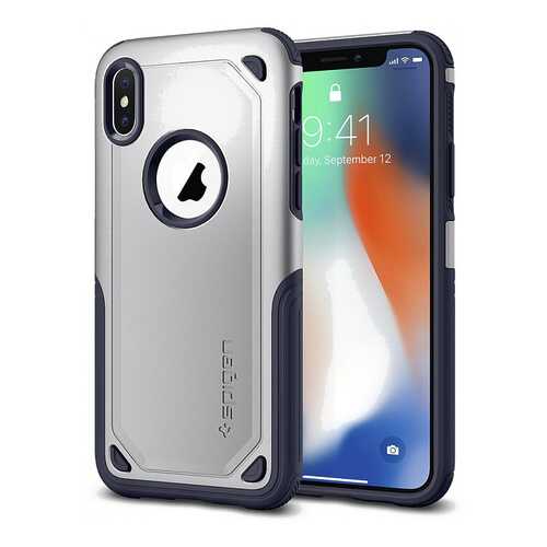 Чехол Spigen Hybrid Armor (057CS22352) для Apple iPhone X (Satin Silver) в Евросеть