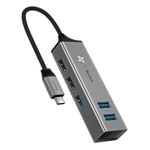 Адаптер Baseus Cube Type-C to USB3.0*3+USB2.0*2 HUB Adapter Dark Gray в Евросеть