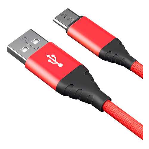 Кабель AKAI CBL208RD USB А-microUSB, красный в Евросеть