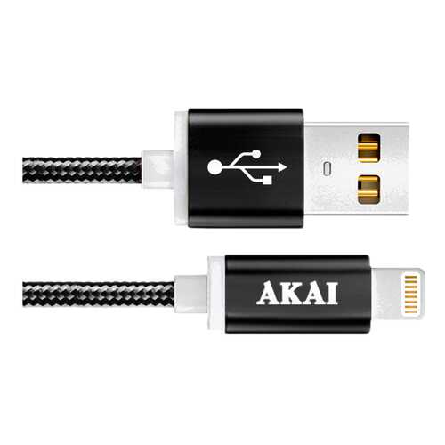 Кабель AKAI Lightning 1м Black в Евросеть