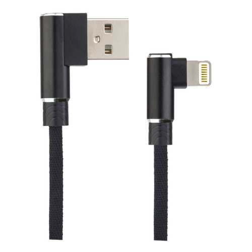 Кабель Perfeo для iPhone, USB - 8 PIN (Lightning), угловой, черный, длина 1 м в Евросеть