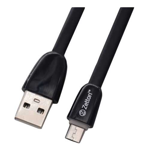 Кабель Zetton microUSB 1м Black (ZTUSBFGTBKMC) в Евросеть