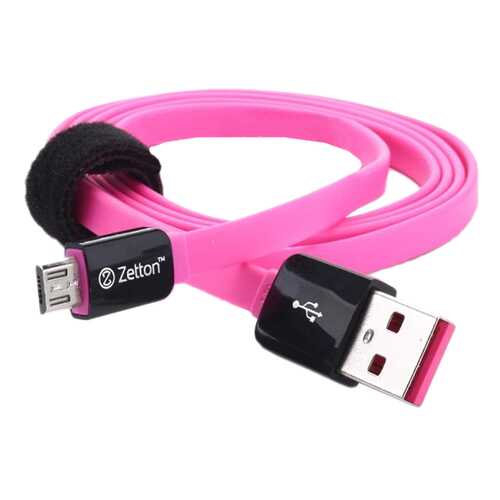 Кабель Zetton microUSB 1м Pink/Black (ZTLSUSBFCMCBP) в Евросеть