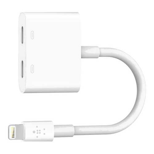 Переходник Belkin Lightning Audio + Charge RockStar для iPhone7/7Plus White (F8J198dsWHT) в Евросеть