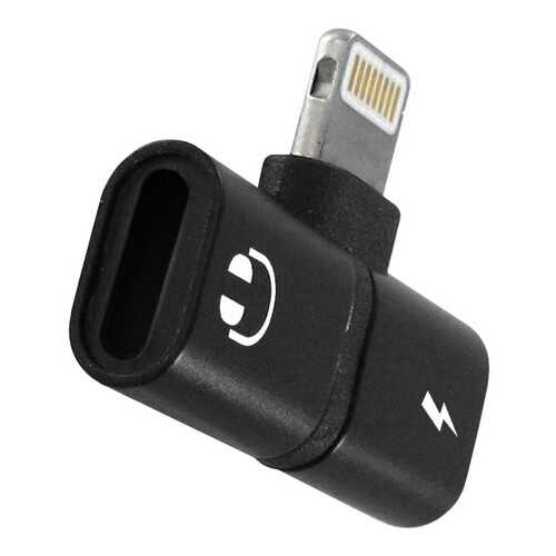 Переходник Krutoff Lightning - Lightning Charging+Lightning EarPods (black) в Евросеть