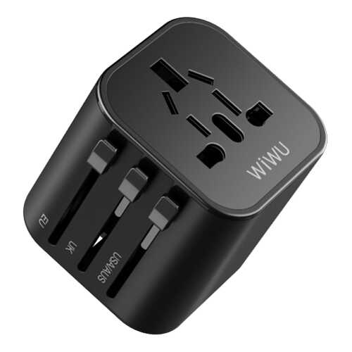 Универсальный адаптер-переходник WiWU Universal Plug Adapter черный (UA-101) в Евросеть