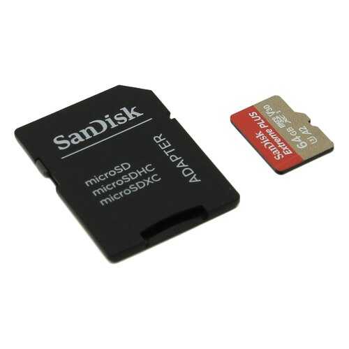 Карта памяти SanDisk Micro SDXC Extreme Plus 64GB в Евросеть