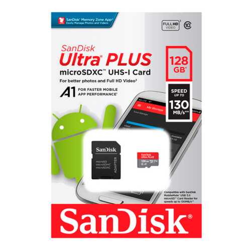 Карта памяти SanDisk Micro SDXC SDSQUB3-128G-GN6MA 128GB в Евросеть