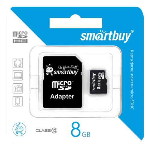 Карта памяти SmartBuy Micro SDHC SB8GBSDCL10-01 8GB в Евросеть