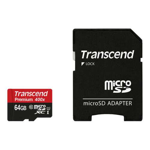 Карта памяти Transcend Micro SDXC Premium TS64GUSDU1 64GB в Евросеть