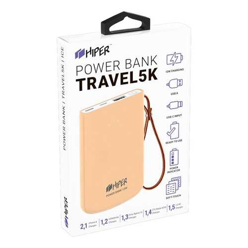 Внешний аккумулятор HIPER TRAVEL 5K Peach, 5000 mAh, розовый в Евросеть