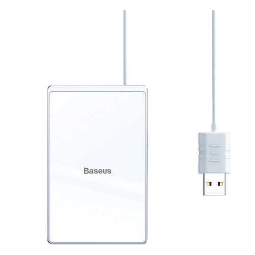 Беспроводное зарядное устройство Baseus Card Ultra-thin 15W White/Silver в Евросеть