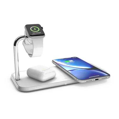 Беспроводное зарядное устройство Zens Dual+Watch Aluminium Wireless Charger ZEDC05W White в Евросеть