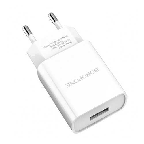 Сетевое зарядное устройство Borofone BA20A 1USB 2.1A White в Евросеть