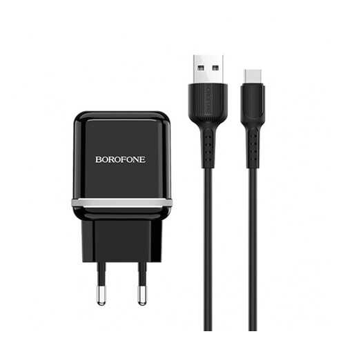 Сетевое зарядное устройство Borofone BA25A 2USB 2.4A Black в Евросеть