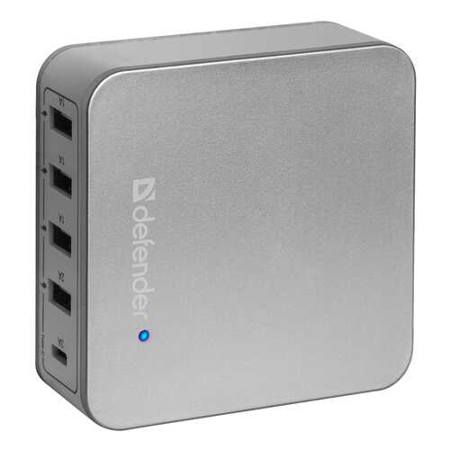 Сетевое зарядное устройство Defender UPA-50 4 USB/USB Type-C 8A Silver в Евросеть