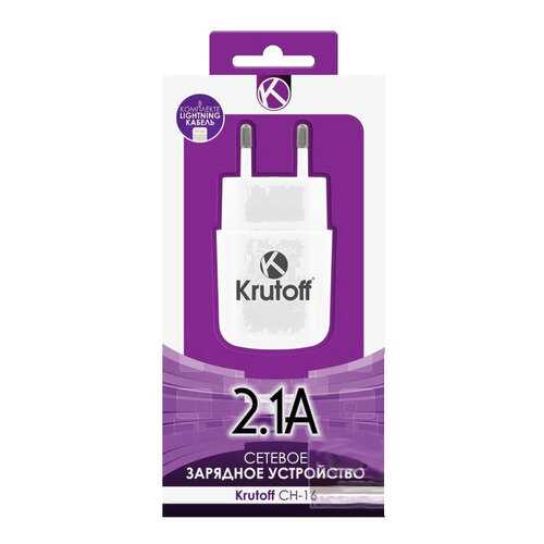 Сетевое зарядное устройство Krutoff CH-16 1 USB 2,1A White в Евросеть