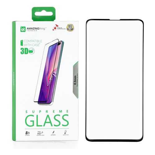 Защитное стекло AMAZINGthing SupremeGlass Full Screen 3D Black для Samsung Galaxy S10+ в Евросеть