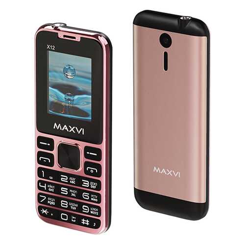 Мобильный телефон Maxvi X12 (2 SIM) Rose/Gold в Евросеть